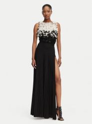 Elisabetta Franchi Sukienka wieczorowa AB-R44-62E2-V800 Czarny Slim Fit. Czarne sukienki Elisabetta Franchi, bez wzorów, z wiskozy, wizytowe, bez kołnierzyka, bez ramiączek. Za 3,399.00 zł.