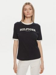 Tommy Hilfiger T-Shirt Monotype WW0WW41208 Granatowy Regular Fit. Niebieskie t-shirty TOMMY HILFIGER, m, bez wzorów, z bawełny, bez kołnierzyka, bez ramiączek. Za 129.99 zł.