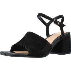 Sandały CLARKS SHEER65 BLOCK Czarny. Czarne sandały Clarks, bez wzorów, ze skóry, bez obcasa, bez zapięcia. Za 256.99 zł.