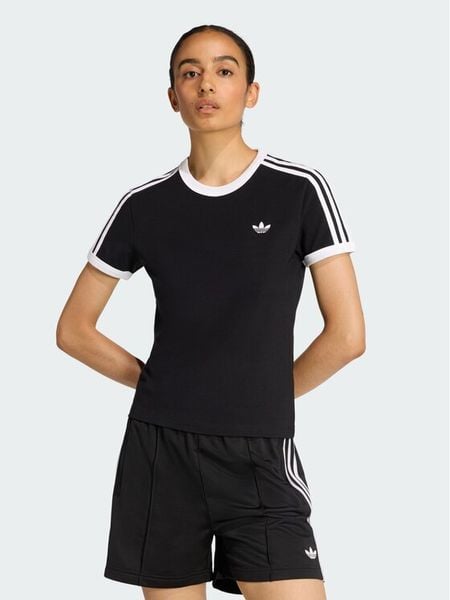 Adidas T-Shirt 3 Stripes KD7980 Czarny Regular Fit. Czarne t-shirty Adidas, l, bez wzorów, z bawełny, bez kołnierzyka, bez ramiączek. Za 127.99 zł.