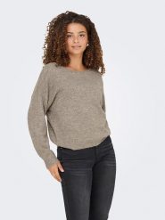 ONLY Sweter w kolorze szarobrązowym rozmiar: L. Brązowe swetry Only, l, bez wzorów, z koronki, bez ramiączek. Za 158.47 zł.