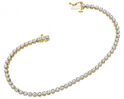 Bransoletka z żółtego złota z brylantami - 19 cm - 1,35 ct - próba 585. Żółte bransoletki Apart, z brylantem, złote. Za 15,890.00 zł.