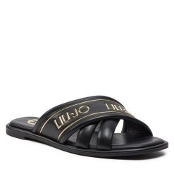 Klapki Liu Jo. Czarne klapki Liu Jo, bez wzorów, bez obcasa. Za 419.99 zł.