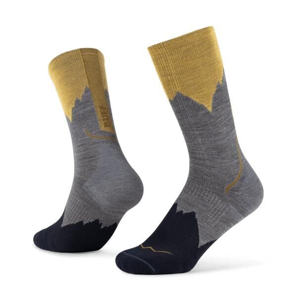 Skarpety turystyczne Buff Merino LIghtweight Crew Sock LWC3. Szare skarpety Buff, bez wzorów, z elastanu. Za 99.98 zł.