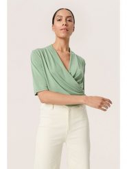 Soaked in Luxury Koszulka "Columbine" w kolorze zielonym rozmiar: XXL. Zielone bluzki Soaked in Luxury, xxl, bez wzorów, bez kołnierzyka, bez ramiączek. Za 98.64 zł.