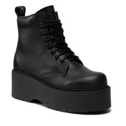 Botki Altercore. Czarne botki Altercore, bez wzorów, bez obcasa, na płaskiej podeszwie, bez zapięcia. Za 569.99 zł.