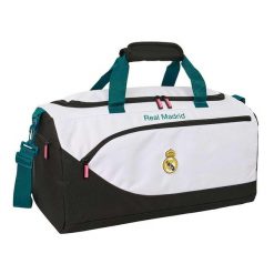 Oficjalna torba sportowa Realu Madryt 2026-27. Niebieskie torby na ramię REAL MADRID, bez wzorów, z materiału, sportowe, na ramię, z nadrukiem, bez dodatków. Za 220.00 zł.