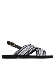 LOVE MOSCHINO Sandały San Lod Micro20 JA16142G0MIX200A Czarny. Czarne sandały Love Moschino, bez wzorów, z materiału, bez obcasa, na płaskiej podeszwie, bez zapięcia. Za 629.99 zł.