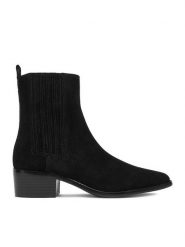 Gino Rossi Sztyblety CEO-LILI-R25SS07312 Czarny. Czarne botki Gino Rossi, bez wzorów, ze skóry, bez obcasa, na płaskiej podeszwie, bez zapięcia. Za 379.99 zł.