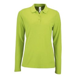 Damska Koszulka Polo Z Długim Rękawem Perfect Pique. Zielone koszulki sportowe SOL'S, bez wzorów, bez ramiączek. Za 99.99 zł.