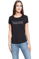 MUSTANG T SHIRT DAMSKI Alina C Print CAVIAR 1008401 4132. Czarne t-shirty Mustang, s, bez wzorów, bez kołnierzyka, bez ramiączek. W wyprzedaży za 39.99 zł.