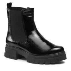 Botki Caprice. Czarne botki Caprice, bez wzorów, bez obcasa, na płaskiej podeszwie, bez zapięcia. Za 499.99 zł.