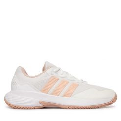 Buty do tenisa adidas. Białe obuwie sportowe Adidas, bez zapięcia, tenisowe. Za 299.99 zł.