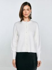 Kardigan damski z dodatkiem wełny biały Lena 100. Białe kardigany Big Star, l, bez wzorów, z jeansu. Za 229.99 zł.