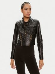Elisabetta Franchi Kurtka skórzana GD-43Z-46E2 Czarny Regular Fit. Czarne kurtki Elisabetta Franchi, bez wzorów, ze skóry, bez kaptura. Za 2,479.00 zł.