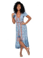 Ipanima Sukienka w kolorze niebieskim rozmiar: 38/40. Niebieskie sukienki Ipanima, na co dzień, bez wzorów, bez kołnierzyka, bez ramiączek, midi, proste. Za 100.99 zł.