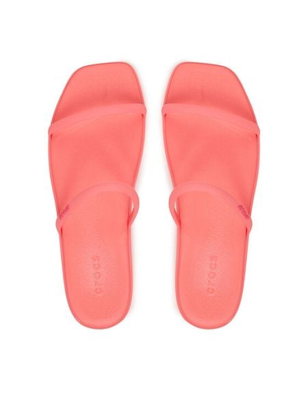 Crocs Klapki Miami Two Strap Sandal 209795 Różowy. Czerwone klapki Crocs, bez wzorów, z tworzywa sztucznego, bez obcasa. Za 179.99 zł.