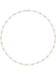 Pearline Naszyjnik perłowy w kolorze fioletowo-jasnoróżowo-białym - dł. 42 cm rozmiar: onesize. Białe naszyjniki Pearline, z perłą, srebrne. Za 209.95 zł.