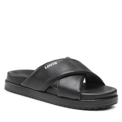 Klapki Levi's®. Czarne klapki bez wzorów, bez obcasa. Za 169.99 zł.