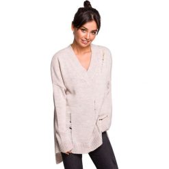 Sweter w kolorze beżowym. Brązowe swetry Be Wear, l, bez wzorów, bez ramiączek. Za 149.95 zł.