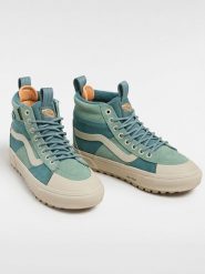 Vans Skórzane sneakersy "Sk8-Hi" w kolorze turkusowym rozmiar: 36. Niebieskie trampki Vans, bez wzorów, z materiału, za kostkę, bez zapięcia. Za 419.95 zł.