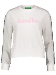 Benetton Bluza w kolorze białym rozmiar: L. Białe bluzy Benetton, l, bez wzorów, z bawełny, bez kaptura. Za 66.00 zł.