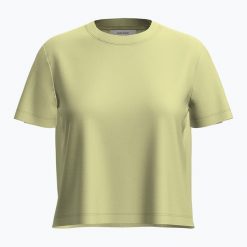 Koszulka trekkingowa damska icebreaker Merino 150 Tech Lite III SS Crop Tee. Zielone bluzki Icebreaker, bez wzorów, sportowe, bez kołnierzyka, bez ramiączek. Za 259.99 zł.