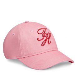 Czapka z daszkiem Tommy Hilfiger. Czerwone czapki TOMMY HILFIGER, bez wzorów. Za 209.99 zł.