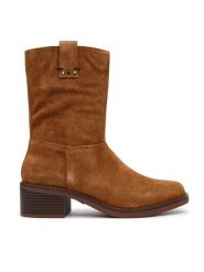 Clarks Botki Digby Slouch 26327270 Brązowy. Brązowe botki Clarks, bez wzorów, ze skóry, bez obcasa, na słupku, bez zapięcia. Za 479.99 zł.