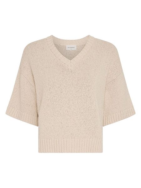 MOSS COPENHAGEN Sweter w kolorze beżowym rozmiar: M/L. Brązowe swetry Moss Copenhagen, l, bez wzorów, z bawełny, bez ramiączek. Za 174.95 zł.