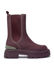 HOFF Sztyblety Lake 22425002 Bordowy. Czerwone botki Hoff, bez wzorów, ze skóry, bez obcasa, na płaskiej podeszwie, bez zapięcia. Za 569.99 zł.