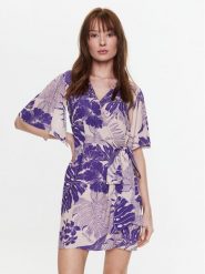 Pinko Sukienka letnia 100994 A0RL Fioletowy Regular Fit. Fioletowe sukienki Pinko, na lato, bez wzorów, z wiskozy, bez kołnierzyka, bez ramiączek. Za 489.99 zł.