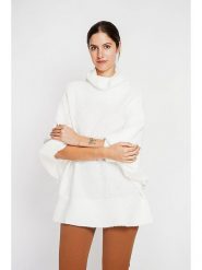 ASSUILI Sweter w kolorze białym rozmiar: 42. Białe swetry Assuili, bez wzorów, ze splotem, bez ramiączek. Za 142.45 zł.