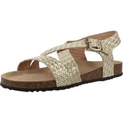 Sandały GEOX D BRIONIA Złoty. Żółte sandały Geox, bez wzorów, ze skóry, sportowe, bez obcasa, bez zapięcia. Za 352.99 zł.