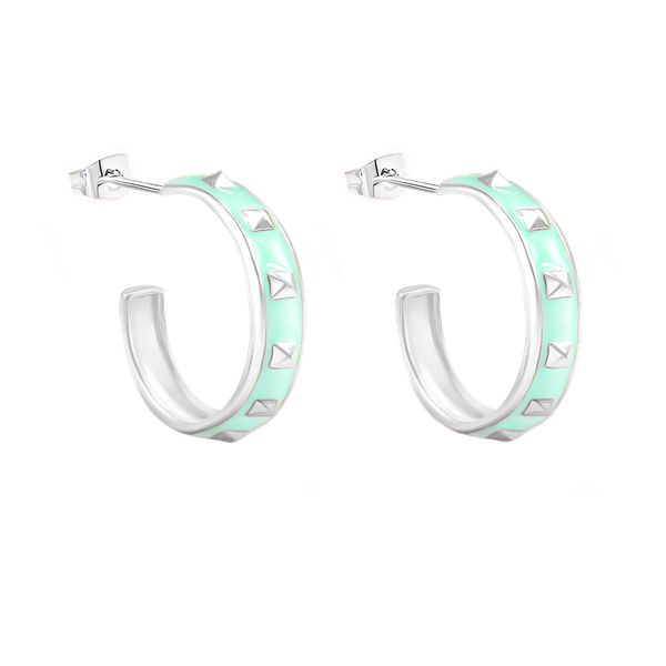 Kolczyki Colors z miętową emalią posrebrzane. Szare kolczyki Lilou, posrebrzane, na sztyftcie. Za 199.00 zł.