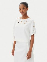 ARTIGLI Bluzka ACBL000743 058 Biały Regular Fit. Białe bluzki Artigli, bez wzorów, z syntetyku, bez kołnierzyka, bez ramiączek. Za 229.99 zł.