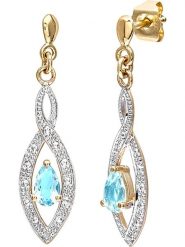 Diamant Exquis Złote kolczyki-wkrętki z diamentami rozmiar: onesize. Niebieskie kolczyki Diamant Exquis, z diamentem, złote. Za 761.99 zł.