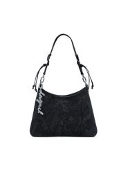 Desigual Torebka Romeo Floral Total Bl 25WAXP40 Czarny. Czarne torebki klasyczne Desigual, bez wzorów, ze skóry, bez dodatków. Za 379.99 zł.