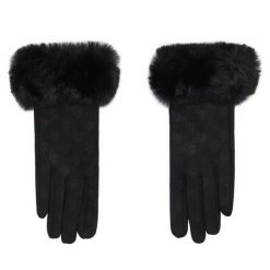 Rękawiczki Liu Jo. Czarne rękawiczki Liu Jo, bez wzorów, z dzianiny. Za 239.99 zł.