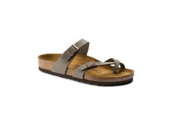 Klapki Birkenstock Mayari Damskie. Szare klapki Birkenstock, bez wzorów, z materiału, bez obcasa. Za 691.00 zł.