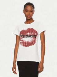 Patrizia Pepe T-Shirt 8M1691/J256-W103 Biały Regular Fit. Białe t-shirty Patrizia Pepe, m, bez wzorów, z bawełny, bez kołnierzyka, bez ramiączek. Za 239.99 zł.