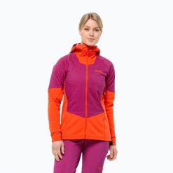 Kurtka przeciwdeszczowa damska Jack Wolfskin Alpspitze Ins Hybrid. Brązowe kurtki sportowe Jack Wolfskin, bez wzorów, bez kaptura, trekkingowe. Za 639.99 zł.