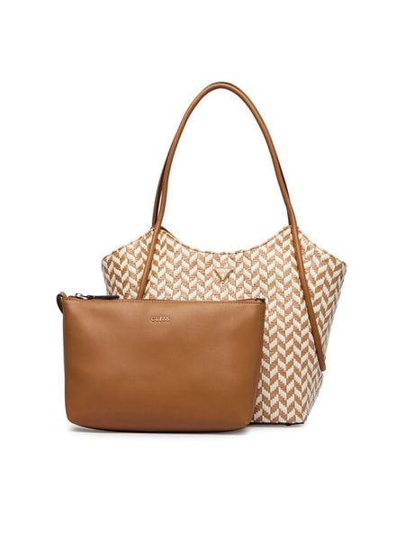 Guess Torebka Tessi HWWG76 91230 Brązowy. Brązowe shopper Guess, z aplikacjami, ze skóry, bez dodatków. Za 432.99 zł.