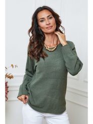 So Cachemire Sweter "Ianaz" w kolorze khaki rozmiar: XL. Brązowe swetry So Cachemire, xl, bez wzorów, ze splotem, bez ramiączek. Za 122.38 zł.