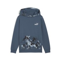 Młodzieżowa bluza z kapturem Essentials Camo PUMA. Niebieskia bluzy sportowe Puma, m, bez wzorów, z kapturem. Za 199.00 zł.
