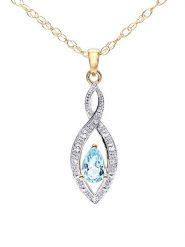 Revoni Złoty naszyjnik z diamentami i topazem - dł. 46 cm rozmiar: onesize. Niebieskie naszyjniki Revoni, z diamentem, złote. Za 1,304.99 zł.