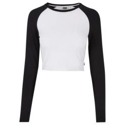 Damska Koszulka Z Długim Rękawem Retro Organic Crop T-shirt. Białe t-shirty Urban Classics, xl, bez wzorów, bez kołnierzyka, bez ramiączek. Za 84.99 zł.