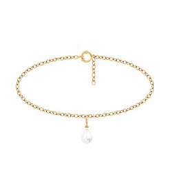 Bransoletka na kostkę z zawieszką Pearls. Bransoletki Lilou, pozłacane. Za 144.00 zł.