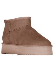 Geographical Norway Botki "Orage" w kolorze jasnobrązowym rozmiar: 40. Brązowe botki Geographical Norway, bez wzorów, z materiału, bez obcasa, na platformie, bez zapięcia. Za 121.99 zł.