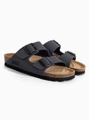 Sunbay Klapki "Balmain" w kolorze granatowym rozmiar: 39. Niebieskie klapki Sunbay, bez wzorów, z otwartym noskiem, bez obcasa. Za 154.07 zł.